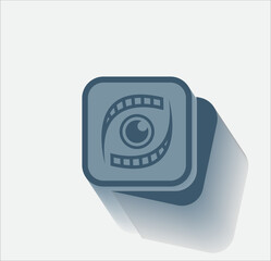 Fototapete - Vector dark color icon with shadow on light backghround