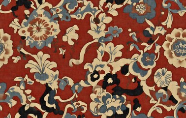 Wall Mural - A print pattern of Victorian fabric