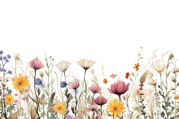 Canvas Print - Wildflower backgrounds outdoors pattern.