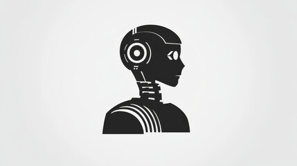 Poster - Artificial intelligence AI pictogram. Technology related to artificial intelligence, computers and systems that are intelligent, graphic of robot. Vector ai generated logo or symbol. 