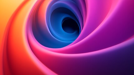 Wall Mural - A colorful spiral with a blue center