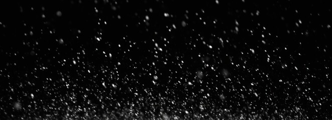 Poster - Snow falling on black