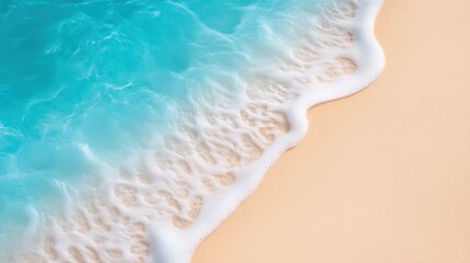 Poster - A close up of a beach with waves and water, AI