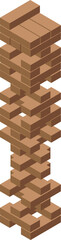 Poster - tall tower of rectangular wooden blocks is balancing carefully