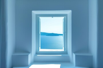 Poster - Window see seascape room architecture tranquility.