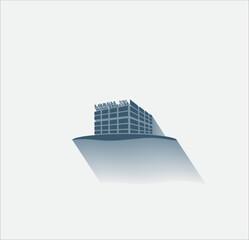 Fototapete - Vector dark color icon with shadow on light background