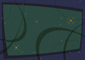 Wall Mural - 1950s - 1960s space illustrations style background, vector template for retro style cosmic posters, 