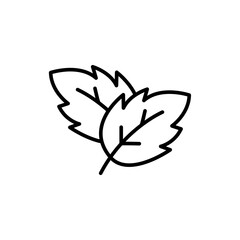 Poster - Mint Leaf outline icons, minimalist vector illustration ,simple transparent graphic element .Isolated on white background