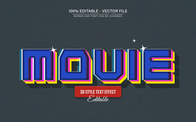 Poster - Movie colorful retro vintage style text effect