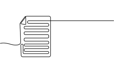 Poster - One continuous line vector drawing of a folder. Outline documents background icon. Saving securities vector icon. Vector illustration, continuous line drawing document paper, File Verification