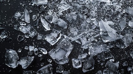 Wall Mural - Ice shards on black