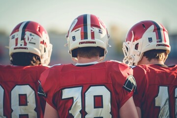 Poster - American football team teamwork helmet sports.