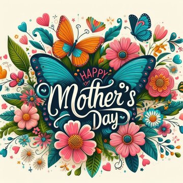 mother Day text vector art 