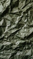 Aufkleber - A close-up of crumpled olive green fabric highlights its textured folds and shadows under soft lighting