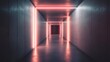 © Dulemegapixel - A rectangular corridor with neon pink linings along the edges, offering a clean, minimalistic design that exudes futuristic and sleek aesthetics, perfect for ultra-modern spaces.