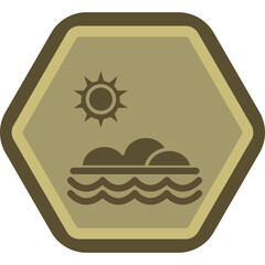 Wall Mural - Sunset Ocean Vector Icon Design