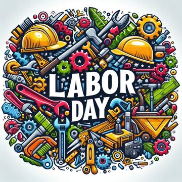 Labor Day  text vector art 