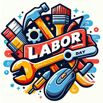 Labor Day  text vector art 
