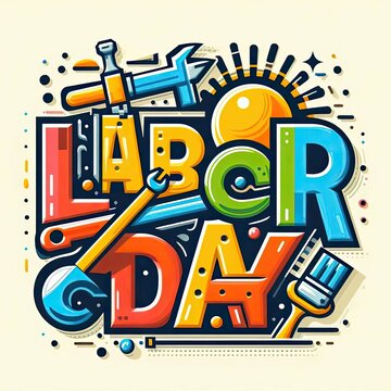 Labor Day  text vector art 