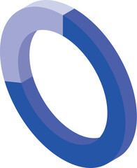 Poster - Blue pie chart is representing business results with an isometric style