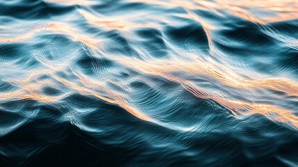 An abstract background of seawater flow under light exposure , ai