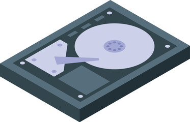 Poster - Hard disk drive storing information on magnetic platters, essential component for data storage in computers and electronic devices