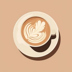 Poster - Coffee latte drink cup.