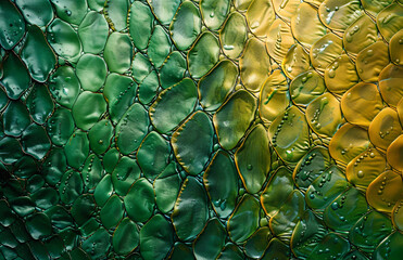 Wall Mural - A texture of snake skin with green and yellow color gradient