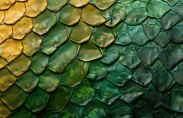 Wall Mural - A texture of snake skin with green and yellow color gradient