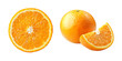 © Kanishka - Vibrant Citrus Duo: Fresh Orange and Cross-Section Isolated on Transparent Background