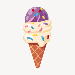 Sticker - ice cream cone illustration vector