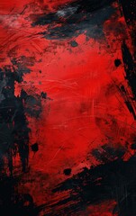 Poster - Red and black abstract art