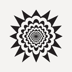 Poster - Abstract hypnotic black-and-white pattern