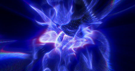 Poster - An abstract, ethereal blue and black swirl pattern, creating a sense of mystery and depth, ideal for use in futuristic, sci-fi, or tech-related visual projects