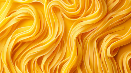 Wall Mural - Spaghetti abstract geometric pattern. A yellow background with a yellow line that is curvy and wavy
