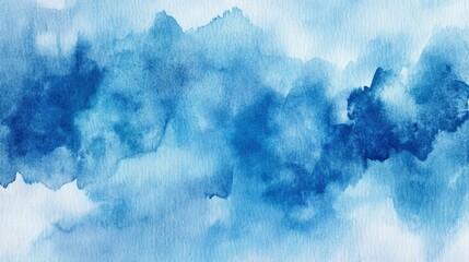 Blue light watercolor background, texture paper , ai