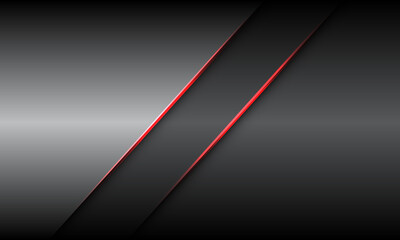 Poster - Abstract grey metallic red light slash black shadow geometric design modern futuristic background vector
