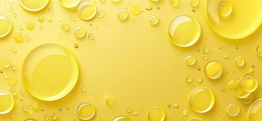 Abstract yellow background with water drops.  Perfect for a spa or beauty product.