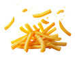© Yuliana - A pile of golden french fries with some scattered in the air.