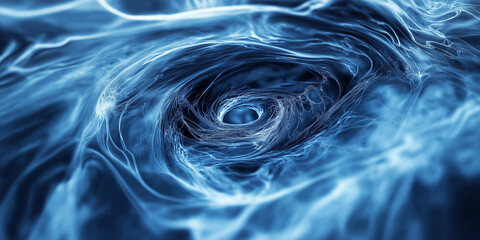 Wall Mural - Abstract image of a swirling vortex of blue and white light, evoking a sense of motion and energy. Perfect for concepts of technology, energy, or the abstract.