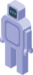 Poster - This isometric icon illustration features a modern robot standing still