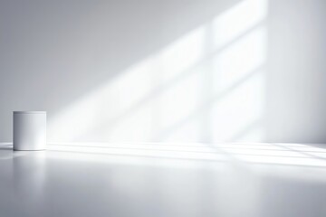 Poster - Minimalist interior featuring light reflections on a smooth surface, creating a serene and calming atmosphere.