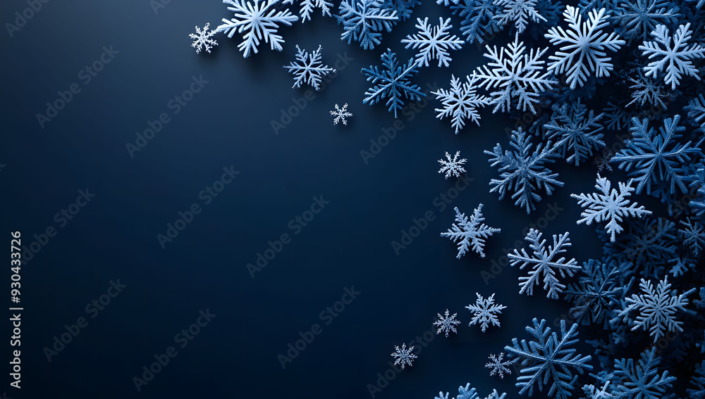 Dark blue background with falling snowflakes and stars, perfect for a ...