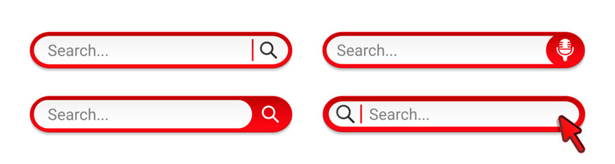 Fototapete - search bar internet browser set. address text field collection. ui web browse design with cursor pus