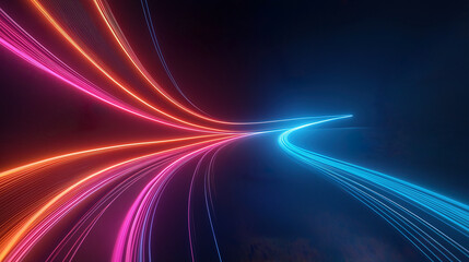 Futuristic and scientific abstract neon beam lights background