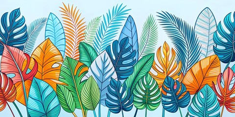 Wall Mural - background with feathers