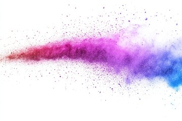 Wall Mural - Colorful Powder Explosion on White Background - A vibrant burst of color in the form of a powder explosion, symbolizing creativity, energy, celebration, joy, and innovation.