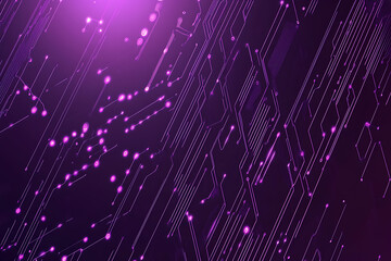 Abstract image of a circuit board with glowing lines and nodes on a pink gradient background. The intricate network of connections creates a modern, tech-inspired visual. Copy space available