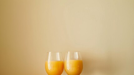Aufkleber - Summer Abstract with Two Orange Drinks High-Definition Symmetrical Composition in Warm Tones Using Long Exposure