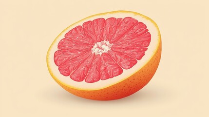 Poster - Vibrant Slice of Grapefruit on Soft Background